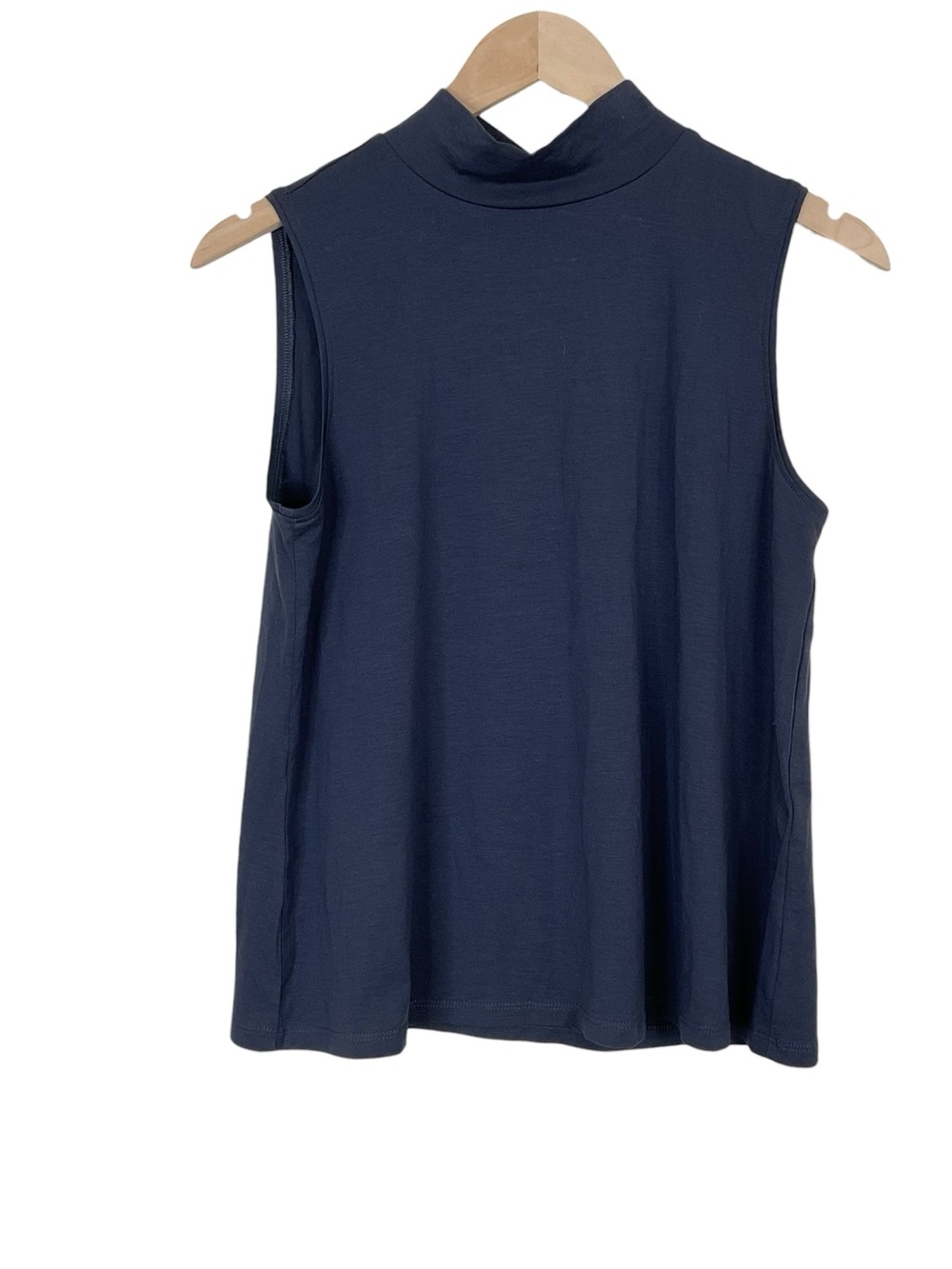 Eileen Fisher Fine Jersey Mock Neck Tank Top Navy Size XS